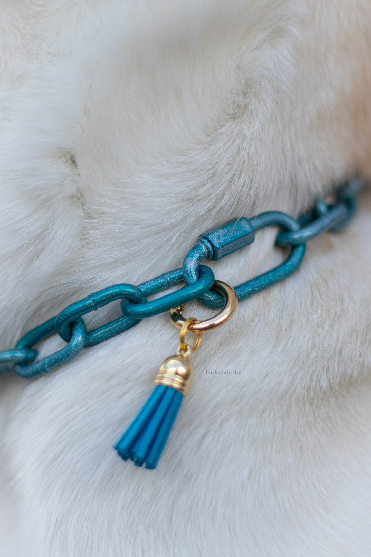 Long-link powder-coated chains