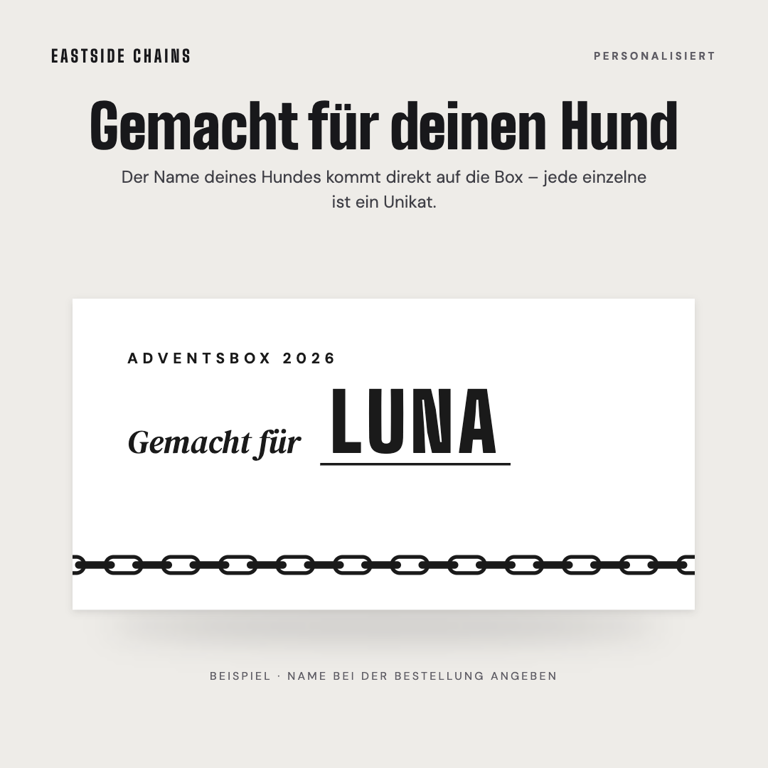 Adventsbox personalisiert mit dem Namen deines Hundes – Gemacht für