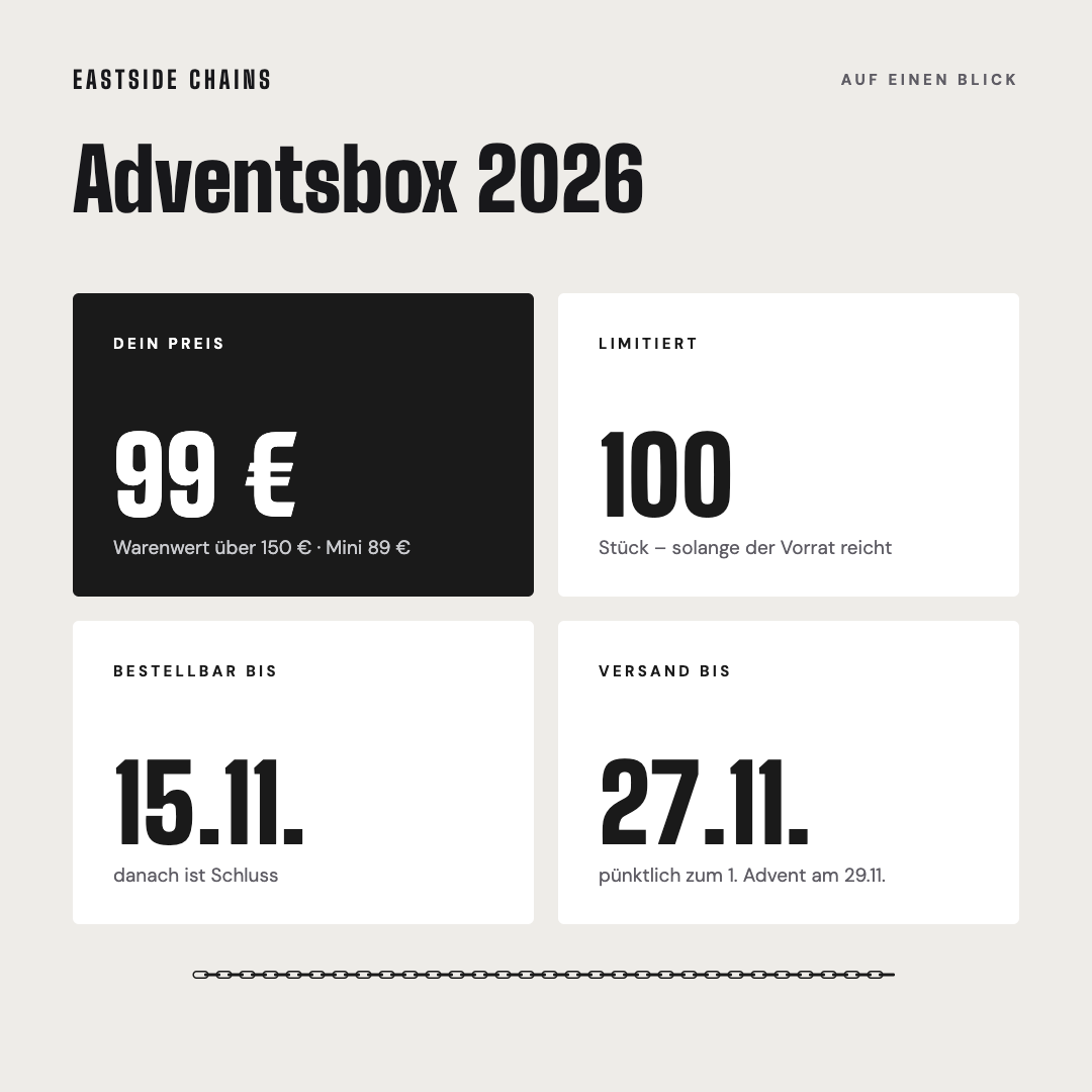 Adventsbox 2026 auf einen Blick: 99 Euro, 100 Stück, bestellbar bis 15.11., Versand bis 27.11.